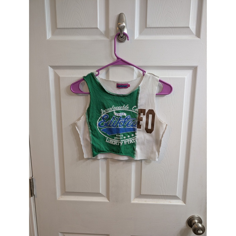 Edikted Liberty State Mixed‎ Media Graphic Crop Top Women's - Size S